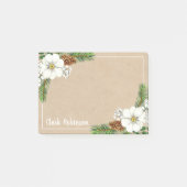 Kraft Paper Pinecone White Floral Post-it® Notes (Voorkant)