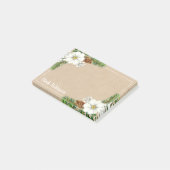 Kraft Paper Pinecone White Floral Post-it® Notes (Schuin)