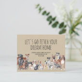Kraft Paper Real Estate Dogs Marketing Kaart (Staand voorkant)