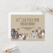 Kraft Paper Real Estate Dogs Marketing Kaart (Voorkant / Achterkant in situ)