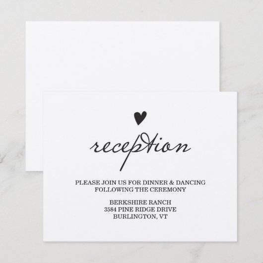 Kraft Paper Reception Kaart (Voorkant / Achterkant)