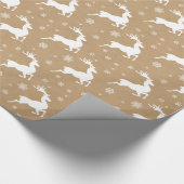 Kraft Paper Reindeer Pattern White ID589 Cadeaupapier (Hoek)