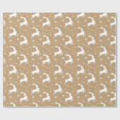 Kraft Paper Reindeer Pattern White ID589 Cadeaupapier (Vlak)
