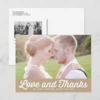 Kraft Paper Retro Script Foto bruiloft Dank u