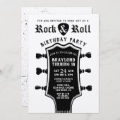 Kraft Paper Rock n Roll Guitar Invitation Kaart (Voorkant / Achterkant)