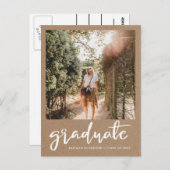 Kraft Paper Rustic Afstuderen sparen de Datum Foto Briefkaart (Voorkant / Achterkant)