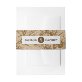 Kraft Paper Rustic Botanical Wedding Uitnodigingen Wikkel