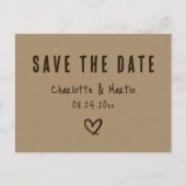 Kraft Paper Rustic country Wedding Save the Date Briefkaart (Voorkant)