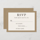 Kraft Paper Rustic Wedding RSVP-Kaarten RSVP Kaartje (Voorkant / Achterkant)
