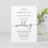 Kraft Paper Script Wedding Kaart (Staand voorkant)