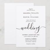 Kraft Paper Script Wedding Kaart (Voorkant / Achterkant)