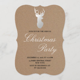 Kraft Paper Silver Antler Rustiek Kerstfeest Kaart