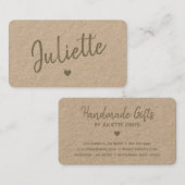Kraft Paper Simple Plain Handmade Gifts Signature Visitekaartje (Voorkant / Achterkant)