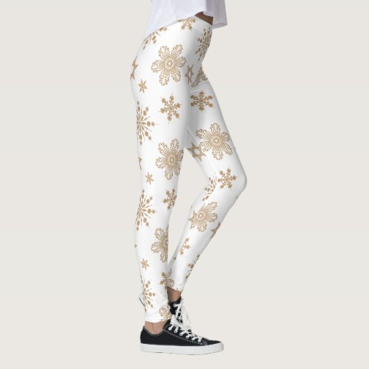 Kraft Paper Snowflakes Patroon ID589 Leggings (Rechts)