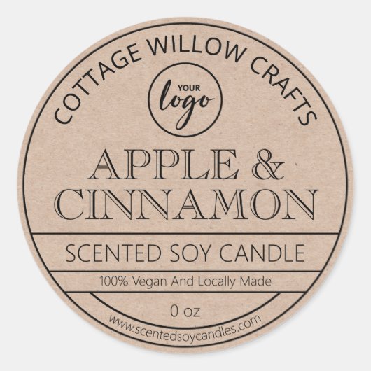  Kraft Paper Soy Candle Labels (Voorkant)