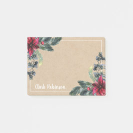 Kraft Paper Spruce Red Poinsettia Post-it® Notes