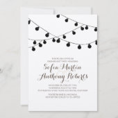 Kraft Paper String Lights Modern Engagement Party Kaart (Voorkant)
