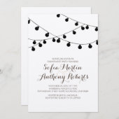Kraft Paper String Lights Modern Engagement Party Kaart (Voorkant / Achterkant)