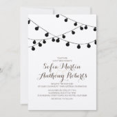 Kraft Paper String Lights Moderne bruiloft uitnodi Kaart (Voorkant)