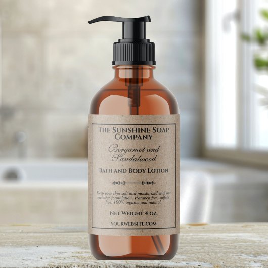  Kraft Paper Style Cosmetics Bottle Label