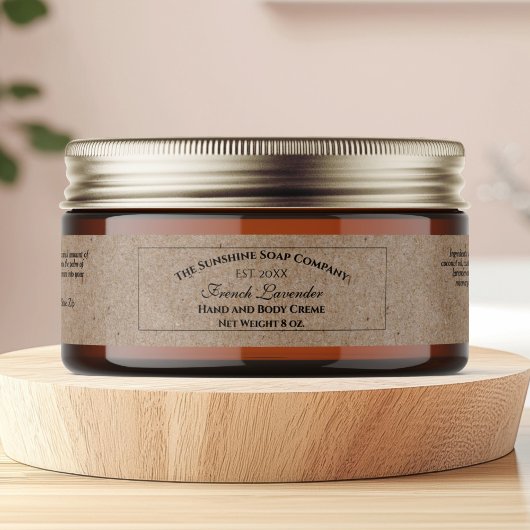 Kraft Paper Style Cosmetics Jar Label