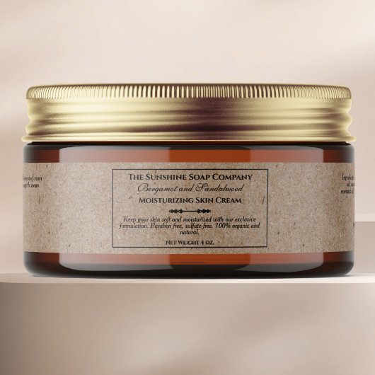 Kraft Paper Style Cosmetics Jar Label