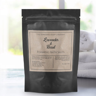Kraft Paper Style Waterbestendig Bath Saled Label Sparkling Wijnetiket