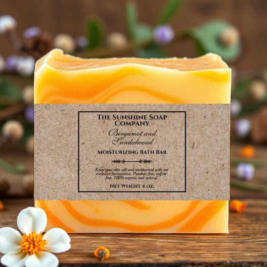 Kraft Paper Style zeepbuikband Uitnodigingen Wikkel