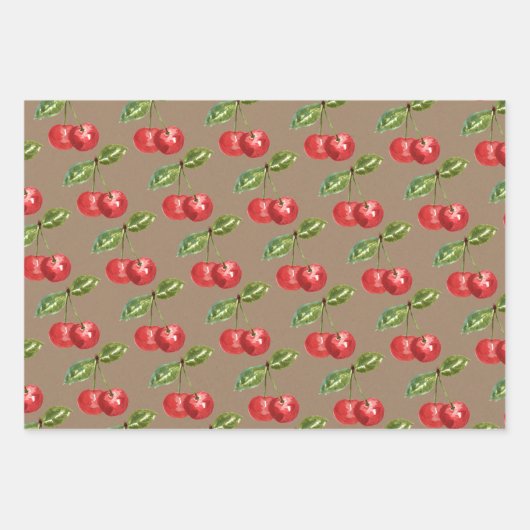 Kraft Paper Summer Red Cherries (Voorkant 2)