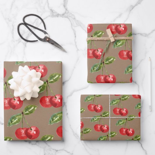 Kraft Paper Summer Red Cherries (Voorkant)