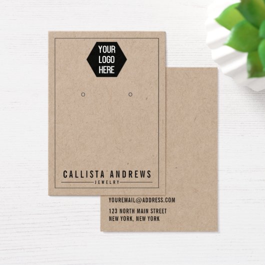 Kraft Paper Voeg uw Logo-Kaart toe Visitekaartje (Bureau)