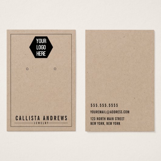 Kraft Paper Voeg uw Logo-Kaart toe Visitekaartje (Voorkant /achterkant)