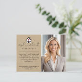 Kraft Paper Vraag me over onroerend goed promotion Briefkaart (Staand voorkant)