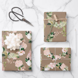 Kraft Paper Waterverf Blush Pink Greenery Wreaten