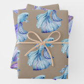 Kraft Paper Waterverf Crown Tail Betta Fish (In situ)