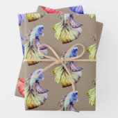 Kraft Paper Waterverf Crown Tail Betta Fish 2 (In situ)