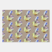 Kraft Paper Waterverf Crown Tail Betta Fish 2 (Voorkant)