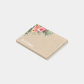 Kraft Paper Waterverf Flowers Pinecone Post-it® Notes (Schuin)