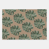 Kraft Paper Waterverf Tropische Hibiscus Monstera (Voorkant 3)