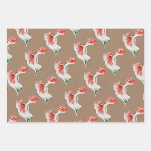 Kraft Paper Waterverf Tropische Hibiscus Monstera (Voorkant 2)