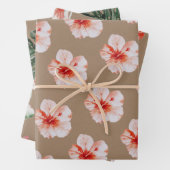 Kraft Paper Waterverf Tropische Hibiscus Monstera (In situ)