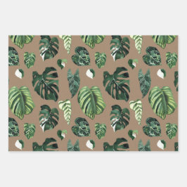 Kraft Paper Waterverf Tropische Palm Leaf Greenery
