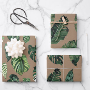 Kraft Paper Waterverf Tropische Palm Leaf Greenery
