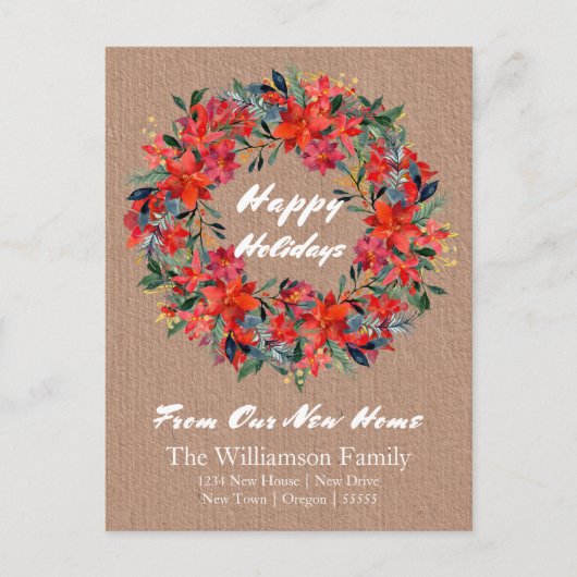 Kraft Paper Waterverf van ons nieuwe huis Briefkaart (Voorkant)