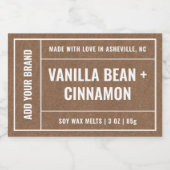 Kraft Paper Wax Melt Minimalistisch Modern 3x2" La Voedselcontainer Etiket (Enkel label)