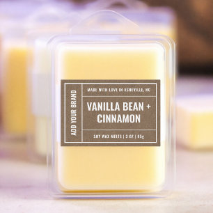 Kraft Paper Wax Melt Minimalistisch Modern 3x2" La Voedselcontainer Etiket