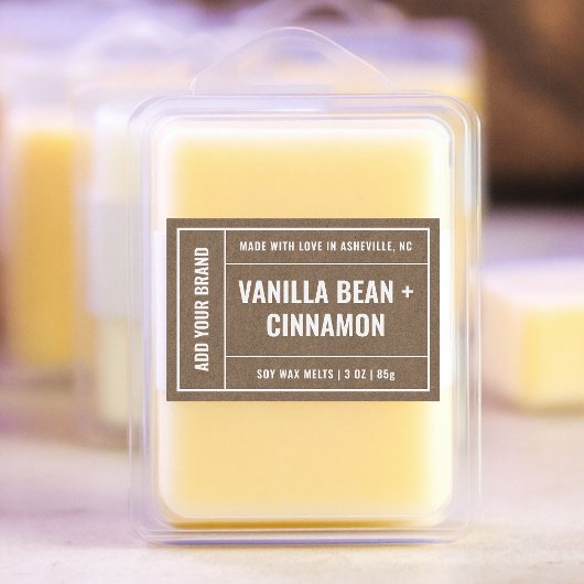 Kraft Paper Wax Melt Minimalistisch Modern 3x2" La Voedselcontainer Etiket