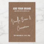 Kraft Paper Wax Melt Minimalistisch Modern 3x2" La Voedselcontainer Etiket (Enkel label)