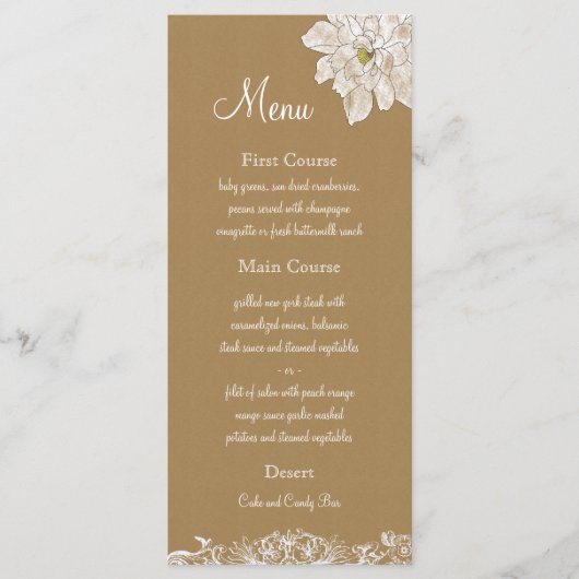 Kraft Paper Wedding: Menu Kaarten (Voorkant)