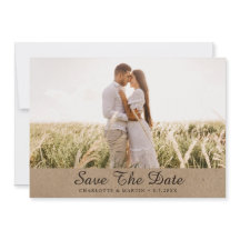 Kraft Paper Wedding Photo Save the Date Cards